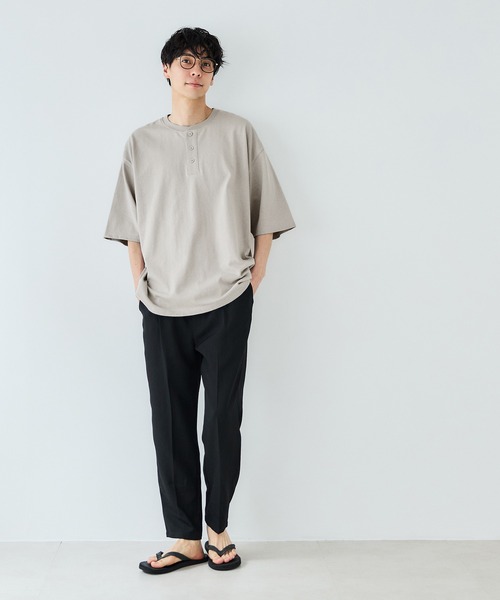 coca(coca)(コカ)の「メンズ ヘビーウェイトヘンリーネックTシャツ(Tシャツ/カットソー・メンズ・チャコール/ブラック/ホワイト/ライトグレー・M/L/XL)」の10枚目の写真