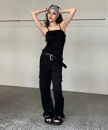 BLONDEY（ブロンディ）の「ワイドレッグスウェットカーゴロンパース