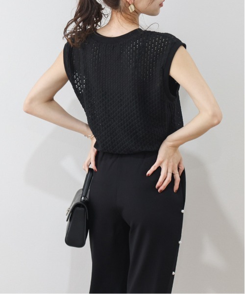 La-gemme(ラジェム)の「ニットレースフレンチスリーブプルオーバー(Tシャツ/カットソー・レディース・ブラック/ライトグレー/ピンク/ホワイト・フリー)」の19枚目の写真