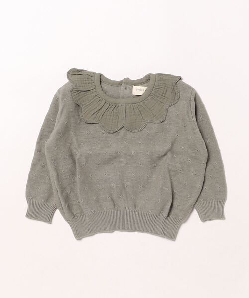【セール】◆Quincy Mae◆PETAL KNIT SWEATER | BASIL（その他ベビー用品）｜Quincy Mae（クインシーメイ）