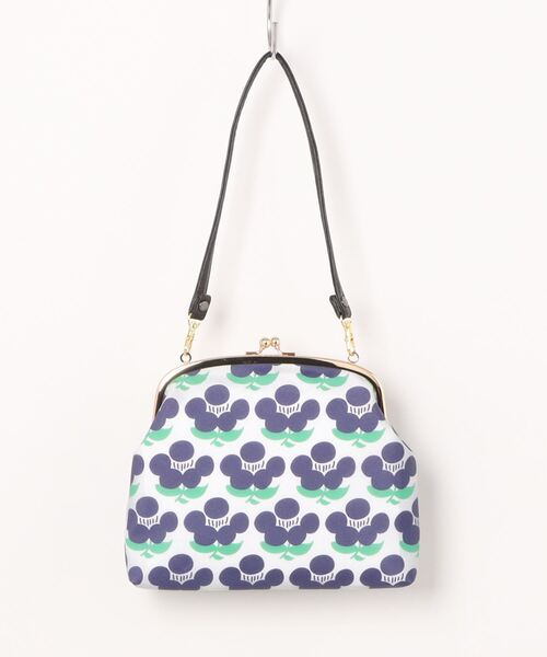 【カヤ】こけし花模様 ビニールがま口ハンドバッグ（ハンドバッグ）｜カヤ（カヤ）