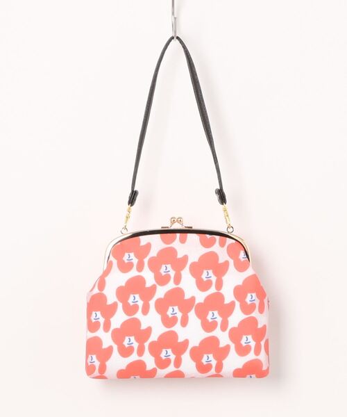 【カヤ】こけし花模様 ビニールがま口ハンドバッグ（ハンドバッグ）｜カヤ（カヤ）