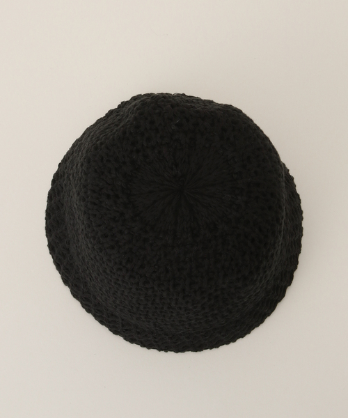 B.C STOCK（ベーセーストック）の「透かし編みハット（ハット・レディース・ブラック/アイボリー・FREE）」の6枚目の写真