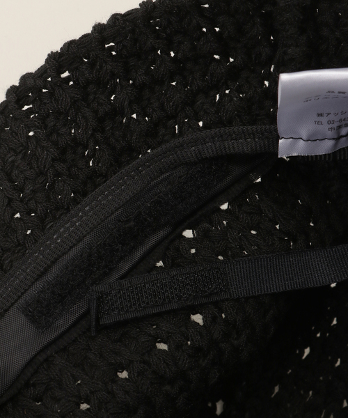 B.C STOCK（ベーセーストック）の「透かし編みハット（ハット・レディース・ブラック/アイボリー・FREE）」の8枚目の写真