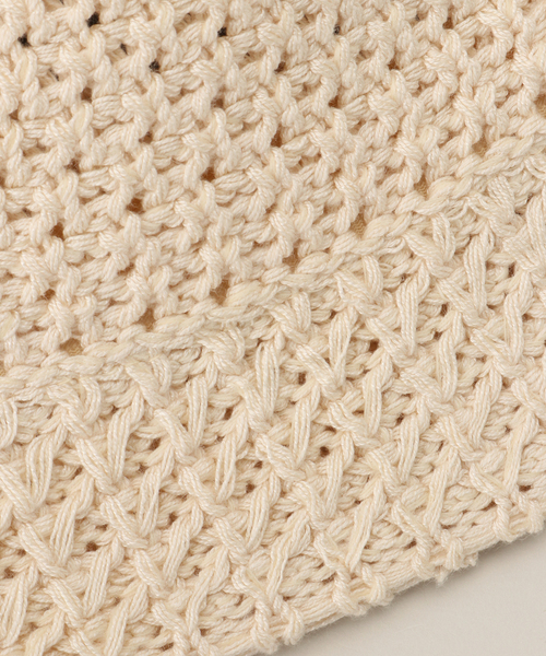 B.C STOCK（ベーセーストック）の「透かし編みハット（ハット・レディース・ブラック/アイボリー・FREE）」の11枚目の写真