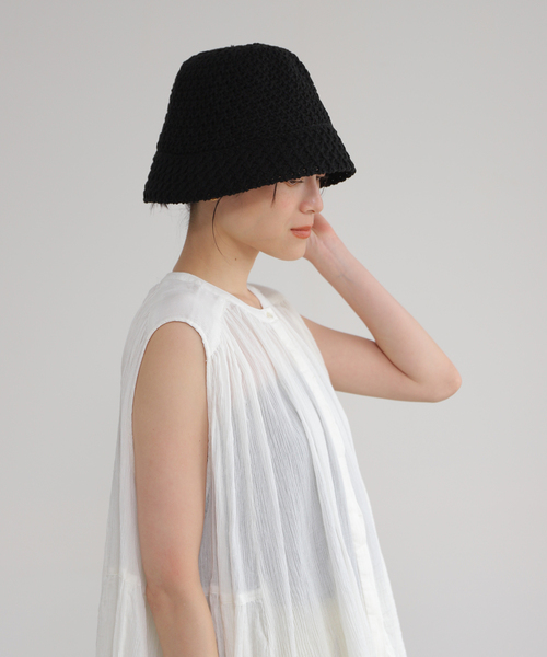 B.C STOCK（ベーセーストック）の「透かし編みハット（ハット・レディース・ブラック/アイボリー・FREE）」の13枚目の写真