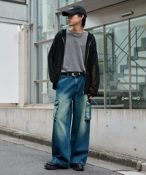 COLONY 2139（コロニートゥーワンスリーナイン）の「透かし編みジップパーカー（パーカー・メンズ・ブラック・MEDIUM/LARGE）」の3枚目の写真