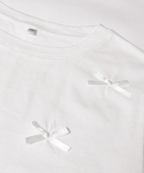 サテンリボンTシャツ（Tシャツ/カットソー）｜coca（coca