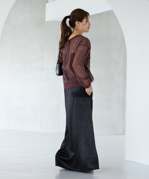 JOURNAL STANDARD（ジャーナルスタンダード）の「2WAYシアーヘンリープルオーバー（ニット/セーター・レディース・アイボリー/ブラウン/ブラック・FREE）」の18枚目の写真