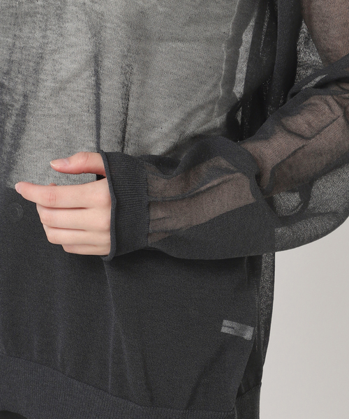 JOURNAL STANDARD（ジャーナルスタンダード）の「2WAYシアーヘンリープルオーバー（ニット/セーター・レディース・アイボリー/ブラウン/ブラック・FREE）」の4枚目の写真