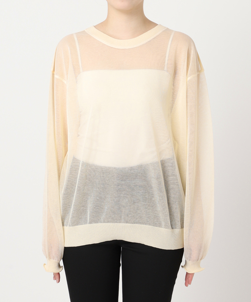 JOURNAL STANDARD（ジャーナルスタンダード）の「2WAYシアーヘンリープルオーバー（ニット/セーター・レディース・アイボリー/ブラウン/ブラック・FREE）」の9枚目の写真