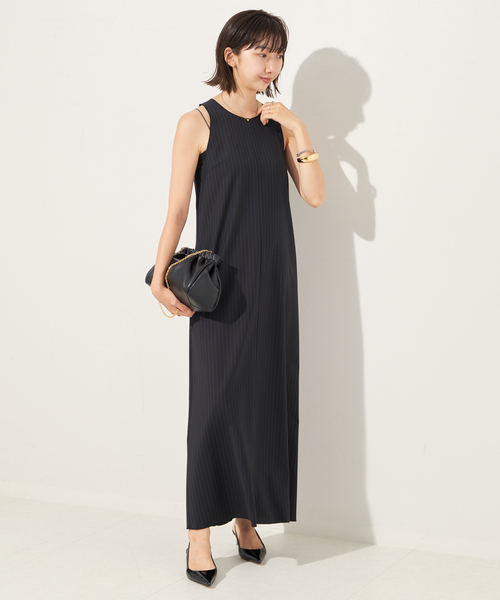 Plage プラージュ Linen ドレス　ワンピース レディース ブラック plage（プラージュ）の「LINEN MAXI ドレス（ワンピース）」 - WEAR