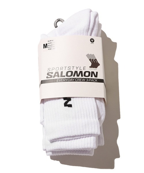 SALOMON（サロモン）の「SALOMON EVERYDAY CREW 3-PACK / サロモン エブリデイ クルー 3-パック（ソックス/靴下・メンズ・ホワイト・S/M/L）」の2枚目の写真