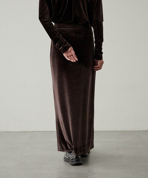 earthy（アーシー）の「ベロアマキシスカート（スカート・レディース・ネイビー/ブラウン/ライトベージュ・MEDIUM/SMALL）」の13枚目の写真