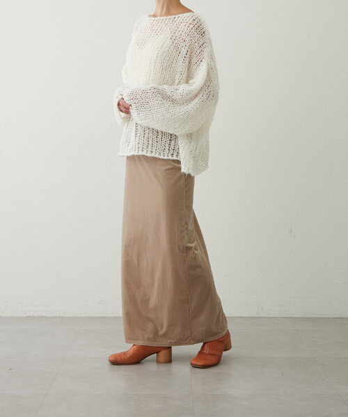 earthy（アーシー）の「ベロアマキシスカート（スカート・レディース・ネイビー/ブラウン/ライトベージュ・MEDIUM/SMALL）」の20枚目の写真