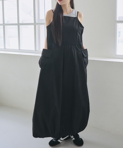 nemne store（ネンネストア）の「《unnome》ドローコードキャミワンピース（ワンピース・レディース・グレー/ブラック・フリー）」の16枚目の写真