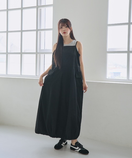 nemne store（ネンネストア）の「《unnome》ドローコードキャミワンピース（ワンピース・レディース・グレー/ブラック・フリー）」の15枚目の写真