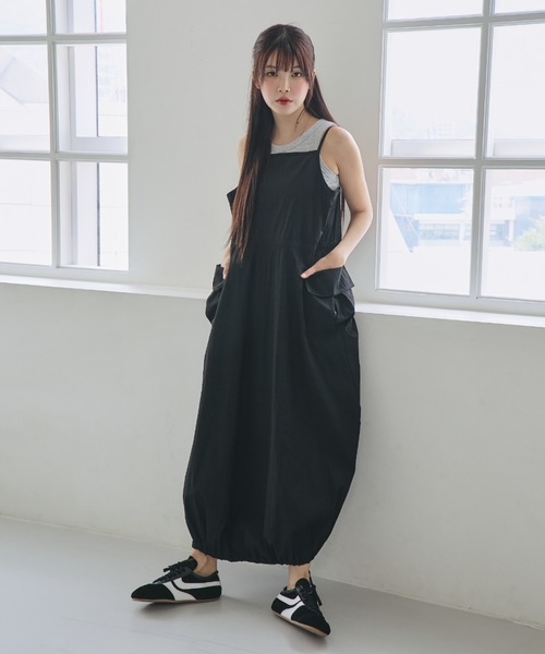 nemne store（ネンネストア）の「《unnome》ドローコードキャミワンピース（ワンピース・レディース・グレー/ブラック・フリー）」の14枚目の写真