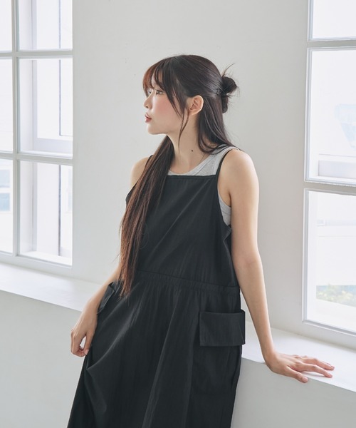 nemne store（ネンネストア）の「《unnome》ドローコードキャミワンピース（ワンピース・レディース・グレー/ブラック・フリー）」の13枚目の写真