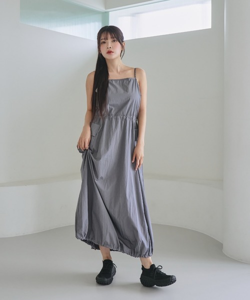 nemne store（ネンネストア）の「《unnome》ドローコードキャミワンピース（ワンピース・レディース・グレー/ブラック・フリー）」の9枚目の写真