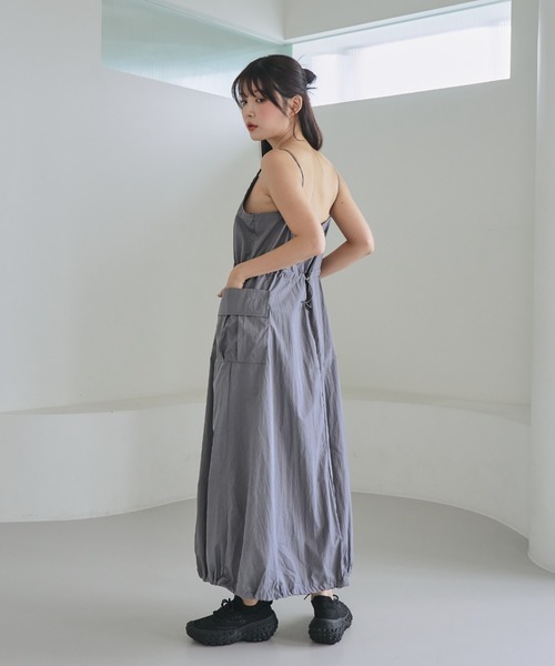 nemne store（ネンネストア）の「《unnome》ドローコードキャミワンピース（ワンピース・レディース・グレー/ブラック・フリー）」の7枚目の写真