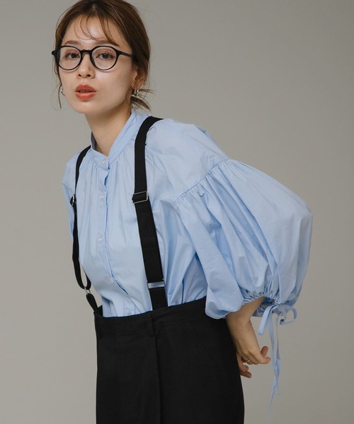URBAN RESEARCH Sonny Label(アーバンリサーチサニーレーベル)の「ボリュームスリーブリボンブラウス(シャツ/ブラウス・レディース・オフホワイト/ブルー系その他/ストライプ・FREE)」の2枚目の写真