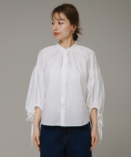 URBAN RESEARCH Sonny Label(アーバンリサーチサニーレーベル)の「ボリュームスリーブリボンブラウス(シャツ/ブラウス・レディース・オフホワイト/ブルー系その他/ストライプ・FREE)」の16枚目の写真