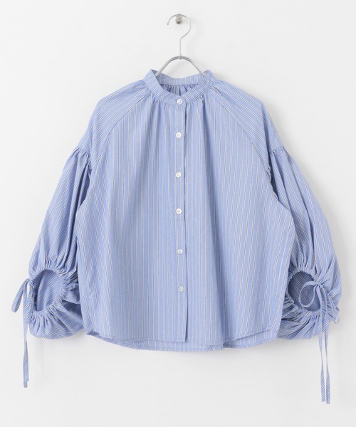URBAN RESEARCH Sonny Label(アーバンリサーチサニーレーベル)の「ボリュームスリーブリボンブラウス(シャツ/ブラウス・レディース・オフホワイト/ブルー系その他/ストライプ・FREE)」の12枚目の写真