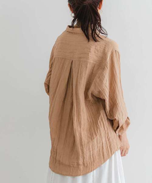 F by ROSSO（エフバイロッソ）の「F by ROSSO　ワッシャーサテンオーバーシャツ（シャツ/ブラウス・レディース・ブラウン/ベージュ系その他/ネイビー・FREE）」の17枚目の写真