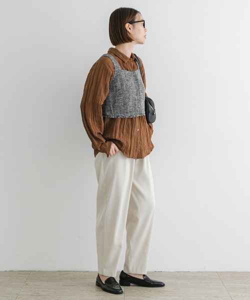 F by ROSSO（エフバイロッソ）の「F by ROSSO　ワッシャーサテンオーバーシャツ（シャツ/ブラウス・レディース・ブラウン/ベージュ系その他/ネイビー・FREE）」の11枚目の写真