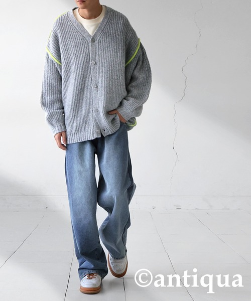 antiqua(アンティカ)の「配色ニットカーディガン(ニット/セーター・レディース・グレー/ブラック・ONESIZE)」の15枚目の写真