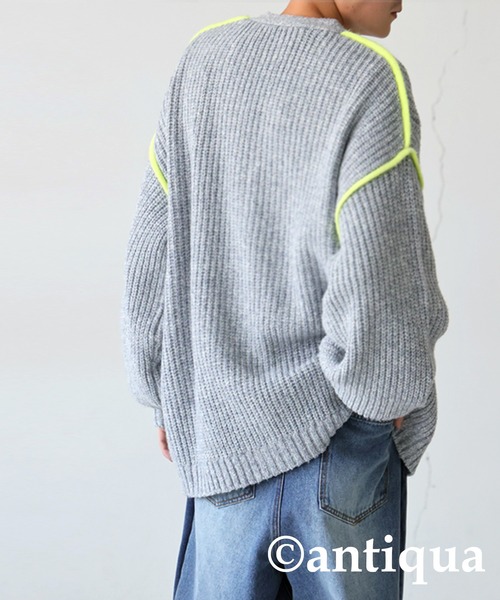 antiqua(アンティカ)の「配色ニットカーディガン(ニット/セーター・レディース・グレー/ブラック・ONESIZE)」の16枚目の写真