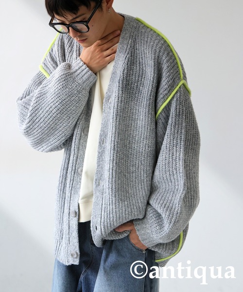 antiqua(アンティカ)の「配色ニットカーディガン(ニット/セーター・レディース・グレー/ブラック・ONESIZE)」の19枚目の写真