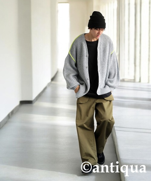 antiqua(アンティカ)の「配色ニットカーディガン(ニット/セーター・レディース・グレー/ブラック・ONESIZE)」の11枚目の写真