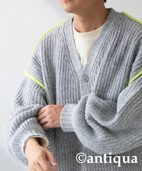 antiqua(アンティカ)の「配色ニットカーディガン(ニット/セーター・レディース・グレー/ブラック・ONESIZE)」の17枚目の写真