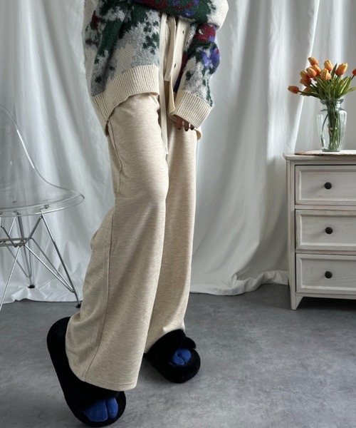 aimoha（アイモハ）の「【Aimoha】ストレートドローストリングカジュアルパンツ（スウェットパンツ・レディース・ブラック/ベージュ/オフホワイト/ライトベージュ・MEDIUM/LARGE）」の21枚目の写真