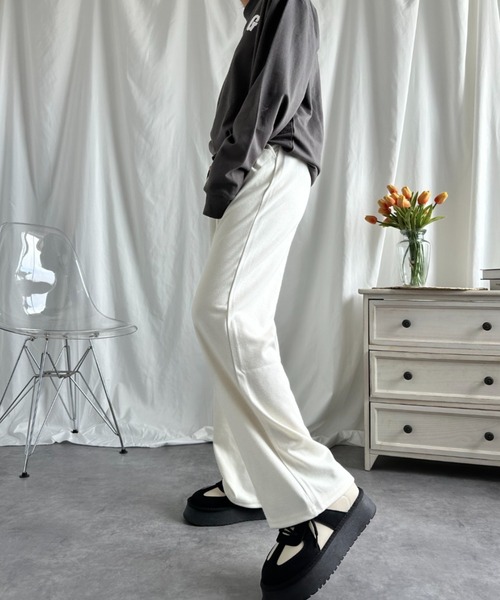 aimoha（アイモハ）の「【Aimoha】ストレートドローストリングカジュアルパンツ（スウェットパンツ・レディース・ブラック/ベージュ/オフホワイト/ライトベージュ・MEDIUM/LARGE）」の10枚目の写真