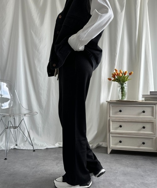 aimoha（アイモハ）の「【Aimoha】ストレートドローストリングカジュアルパンツ（スウェットパンツ・レディース・ブラック/ベージュ/オフホワイト/ライトベージュ・MEDIUM/LARGE）」の13枚目の写真