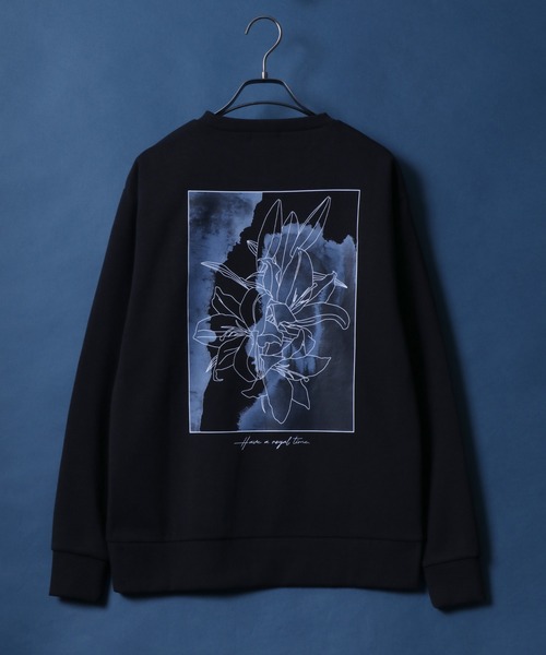 ANPAS（アンパス）の「Fleece Lining Back Print Floral Pattern Oversized SweatShirt/裏起毛 バックプリント フラワー プリント オーバーサイズ スウェット トップス トレーナー メンズ（スウェット・メンズ・ブラック系その他3/ホワイト系その他3/ホワイト系その他/ホワイト系その他2/ブラック系その他/ブラック系その他2・L/M）」の12枚目の写真