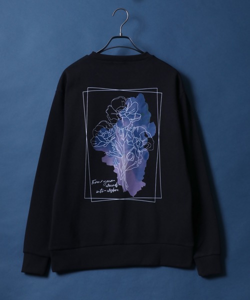 ANPAS（アンパス）の「Fleece Lining Back Print Floral Pattern Oversized SweatShirt/裏起毛 バックプリント フラワー プリント オーバーサイズ スウェット トップス トレーナー メンズ（スウェット・メンズ・ブラック系その他3/ホワイト系その他3/ホワイト系その他/ホワイト系その他2/ブラック系その他/ブラック系その他2・L/M）」の15枚目の写真