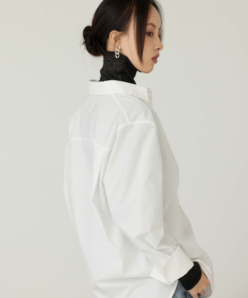 Edit Sheen（エディットシーン）の「ロングカフスデザインシャツ（シャツ/ブラウス・レディース・ブルー/オフホワイト・M）」の4枚目の写真