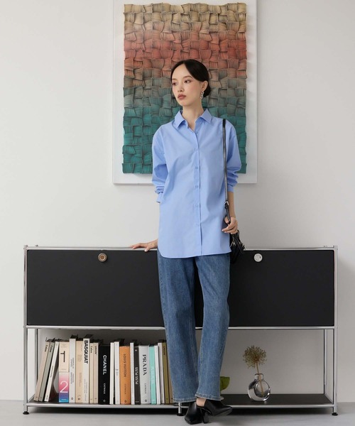 Edit Sheen（エディットシーン）の「ロングカフスデザインシャツ（シャツ/ブラウス・レディース・ブルー/オフホワイト・M）」の10枚目の写真