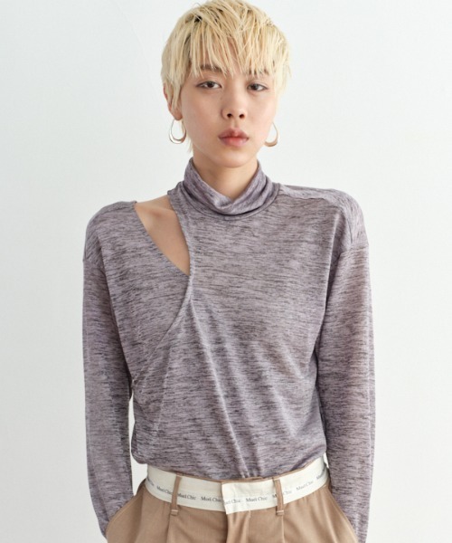 Muel Chic(ミュエルシック)の「Estory Sheer CS エストリーシアカットソー(Tシャツ/カットソー・レディース・パープル/イエロー・FREE)」の1枚目の写真