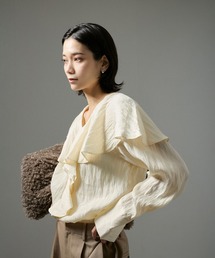 SALON adam et rope' | ビンテージライクラッフルカラーブラウス(シャツ/ブラウス)