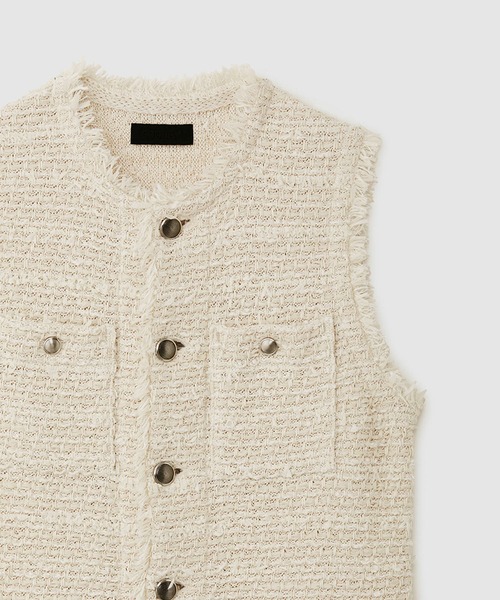 ROPE'(ロペ)の「【COOHEM】BASIC TWEED VEST (コーヘン/ベーシックツイードベスト)(ベスト・レディース・キナリ/ネイビー・FREE)」の5枚目の写真