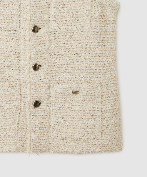 ROPE'(ロペ)の「【COOHEM】BASIC TWEED VEST (コーヘン/ベーシックツイードベスト)(ベスト・レディース・キナリ/ネイビー・FREE)」の6枚目の写真
