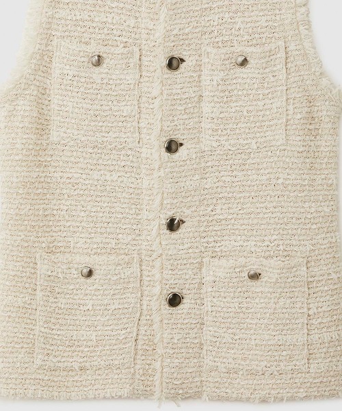 ROPE'(ロペ)の「【COOHEM】BASIC TWEED VEST (コーヘン/ベーシックツイードベスト)(ベスト・レディース・キナリ/ネイビー・FREE)」の7枚目の写真