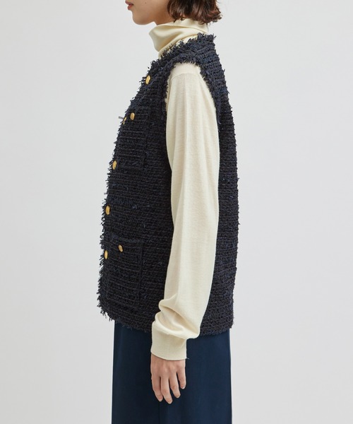 ROPE'(ロペ)の「【COOHEM】BASIC TWEED VEST (コーヘン/ベーシックツイードベスト)(ベスト・レディース・キナリ/ネイビー・FREE)」の13枚目の写真