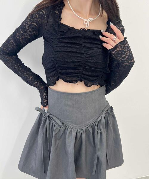 PHILLY(フィリー)の「【PHILLY】レースシャーリングトップス(Tシャツ/カットソー・レディース・ブラック/ホワイト・FREE)」の11枚目の写真