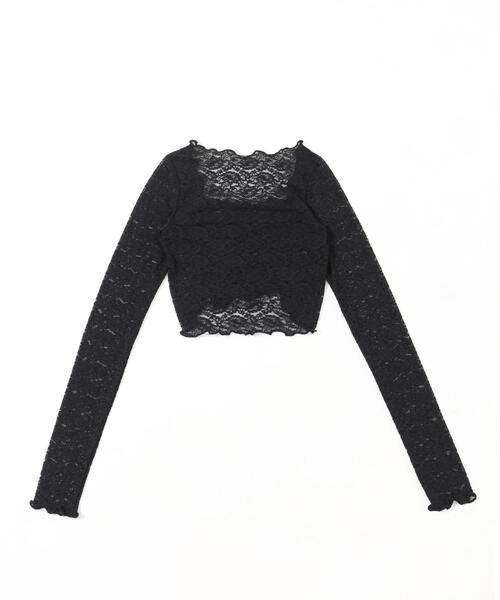 専用です★チャコット　トップス　シャーリングレースTシャツ　ブラック　M 楽天市場】レース トップス 半袖（ブランドチャコット